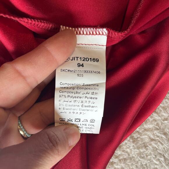 NWT SHEIN Belle Womens Red Satin‎ Dress Size Medium Adjustable Straps - Picture 8 of 8